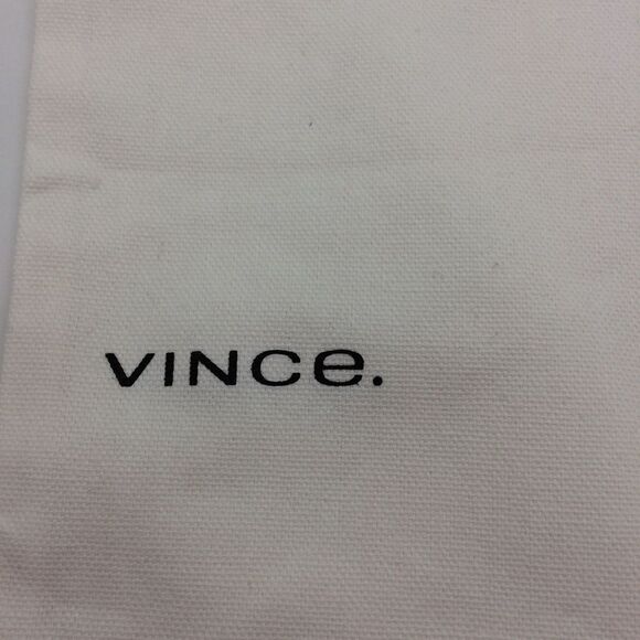 Vince. White Cotton Dust Bag with Black Print and Drawstring - Picture 6 of 6